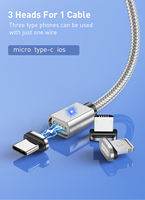 Eudora — câble Micro Usb 3 en 1 en Nylon tressé, charge rapide, transfert de données, USB