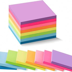 กระดาษโน้ตสีสะท้อนแสงคุณภาพสูง ขายดี สำหรับจดบันทึก ใช้ในสำนักงานและอุปกรณ์การเรียน ขนาด 3x3 - Product Image 5