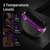 Brosse lissante portable rechargeable sans fil mini pour voyage, maison, salon, extérieur, tous types de cheveux