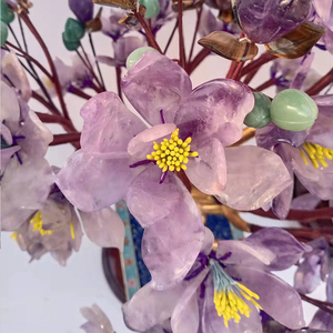 Bonsái <span class=keywords><strong>de</strong></span> flor <span class=keywords><strong>de</strong></span> amatista natural <span class=keywords><strong>de</strong></span> alta calidad hecho a mano - Product Image 4