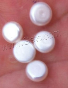 ไข่มุกครึ่งเม็ดสำหรับทำเครื่องประดับไข่มุกน้ำจืดแบบไม่มีรู4มม. สีขาว - Product Image 3
