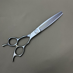 Tijeras de Peluquería Canina de 7 Pulgadas 440C con Dientes Curvos, Acero Inoxidable, Doble Mango, Color Azul Cobalto, Herramientas para Cortar el Pelo de Perros - Product Image 4