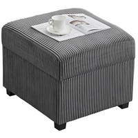 MAXYOYO Otomana Moderna con Almacenamiento, 57CM, Reposapiés de Pana, Taburete Multiusos para Sofá, Uso en Múltiples Habitaciones