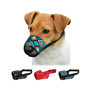 작은 중형 대형 개를위한 개 총구 부드러운 통기성 나일론 안전 패턴 입 커버 안티 물린 짖는 인쇄 애완 동물 총구 - Product Image 4