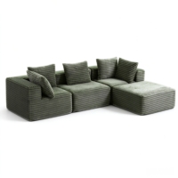 Canapé modulaire compressible en velours côtelé, sectionnel librement combinable, canapé paresseux emballé sous vide pour salon et appartement