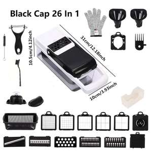 Hachoir à légumes multifonctionnel 26 en 1, articles de cuisine en métal, trancheuse mandoline, coupe-légumes manuel - Product Image 2