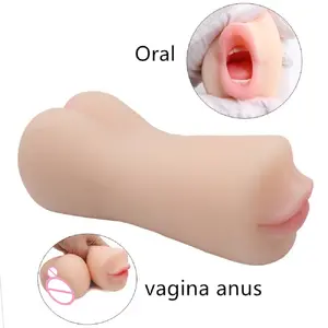Giocattoli del sesso per gli uomini che si masturbano realistico doppia figa aperta e bocca Vagina ano giocattolo del sesso masturbatore uomo facile da pulire