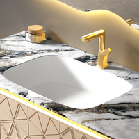 Miroir LED intelligent anti-buée mural Mwshi pour salle de bain de villa moderne et minimaliste, avec meuble en aluminium aviation 6063 et vasque en céramique