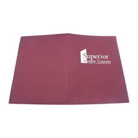 Dossier de présentation personnalisé de luxe bordeaux pour promotion immobilière, impression UV, accents en feuille d'argent, dossier OEM