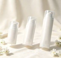 Bouteille à pompe extrudée monocouche blanche personnalisable 15ml portable 30ml 50ml pour cosmétiques et soins de la peau, jetable