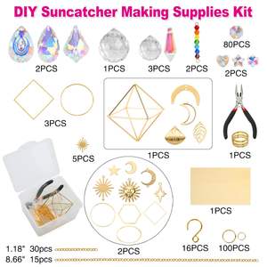 Ensemble de décoration intérieure DIY de 400 pièces, piège à soleil suspendu, prisme en cristal, décoration de fenêtre intérieure, décoration de jardin extérieur, pendentifs en perles - Product Image 2