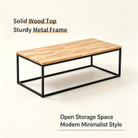 Maßgefertigter Moderner Langlebiger Couchtisch mit Massivholzplatte, Minimalistisches Design für Wohnzimmer, Zuhause und Büro