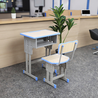 Meubles d'éducation scolaire de conception moderne, fourniture d'usine, ensemble bureau et chaise pour étudiants, table réglable en hauteur, bureau à domicile, appartement