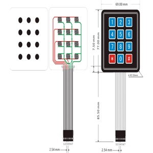 3x4 16-Key Membrane Matrix Keypad,Self-Adhesive <b>Keyboard</b> Switch for Prototyping, Microcontroller Input & DIY <b>Electronics</b> Project - Product Image 6