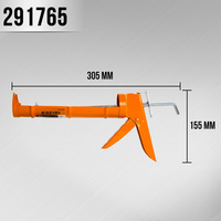 KSEIBI Pistolet à calfeutrer en aluminium manuel à usage intensif Taille 9*220mm pour la construction et le mastic en silicone