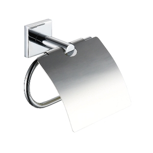 Porte-papier toilette fermé Giona Line, chromé, longueur 19,5 cm, fixation murale, accessoire de salle de bain - Product Image 1