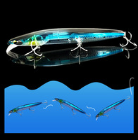 Leurre de pêche 3D à longue portée, appât minnow en plastique dur, leurres de pêche minnow, 145 mm, 27 g, leurre minnow flottant pour le maquereau