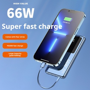ชาร์จเร็วสุด 66W 40000 ความจุขนาดใหญ่ 4in 1 แบตสํารองไร้สายพร้อมสายชาร์จ Apple / Type-C / Micro / USB - Product Image 6