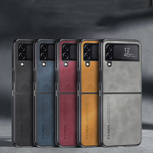 Coque arrière en cuir de mouton pour Samsung pour Galaxy Z Flip <span class=keywords><strong>4</strong></span>/5/6 Coque pare-chocs antichoc étui de téléphone portable étui inclus - Product Image 6