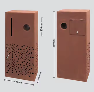 Buzón de acero independiente Vintage moderno diseño de jardín al aire libre impermeable duradero con cerradura segura para el hogar - Product Image 4