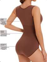 Body gainant sans couture à bretelles larges, personnalisé en usine, vente en gros, avec entrejambe triangulaire, pour le remodelage du ventre et les fonctions post-partum