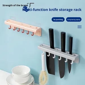 Soporte para Cuchillos al por Mayor, Estante de Almacenamiento Multifuncional para Cocina, Montado en Pared, Sin Perforaciones, Horizontal - Product Image 3