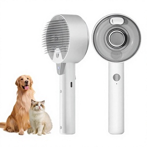Brosse de toilettage vapeur 4-en-1 pour animaux de compagnie (chats et chiens) avec pulvérisation, peigne démêlant pour le contrôle de la perte de poils, massage et nettoyage des poils longs/courts - Product Image 1