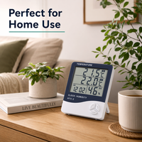 Termómetro Inalámbrico con Pantalla LCD, Registrador de Temperatura, ABS, Clasificación IP65, Interior/Exterior, Ícono de Tendencia, OEM, ODM, 1 Año de Garantía