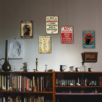 Juego de Letreros Metálicos Vintage con Diseño de Gato Brujo y Prohibido el Paso, Decoración Retro Gótica para Pared de Casa, Jardín, Patio o Bar