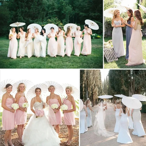 Белый зонт, бумажный зонтик, 60/80 см, китайский бумажный зонт, реквизит для фотосъемки, летняя белая вечеринка, Свадебный детский душ - Product Image 6