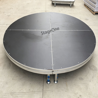 Plateforme de scène ronde en alliage d'aluminium de 2 m avec pieds réglables en hauteur pour événements, défilés, mariages