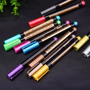 Metalik renk işaretleyici su bazlı boya kalemi mühür mumu kalem DIY fotoğraf albümü el hesap kalem 10 renk/Set