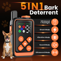 Collier de dressage pour chien sans fil 300M, design personnalisé, ultrasons, choc, vibration, bip, flash LED, 5 modes de dressage, mini E-Collar