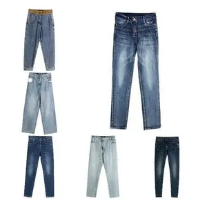 سروال جينز ضيق مطاط عالي الخصر بمقاس كبير مطرز من قماش الدنيم بنطال جينز غير رسمي للسيدات