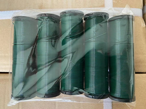 लकड़ी की छड़ी 0.6 मिमी हरे फ्लोरिस्ट तार पर रंगीन बागवानी तार - Product Image 5