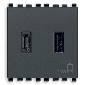 อะแดปเตอร์แปลงไฟ USB A+C 15W 3A 5V 2M สีเทา - Product Image 1