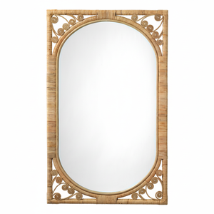 Estilo bohemio pequeño redondo bambú ratán pared decoración espejo Natural seguro mimbre sala de estar muebles nuevo diseño - Product Image 1