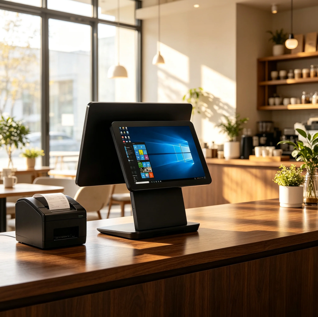 Newest Ultra Thin Aluminum Alloy Dual Screen POS Customer Capacitive Touch Cash Register for Retail Restaurant Supermarket