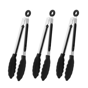 Plump Stainless Steel Tongs 7 Inch Heat Resistant For Grilling BBQ Steak Flipping Kitchen Tools - Product Image 2