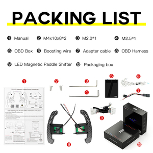 แป้นเปลี่ยนเกียร์ TDD LED แม่เหล็กคาร์บอนไฟเบอร์ สำหรับพวงมาลัยมัสแตง จีที เชลบี้ - Product Image 6