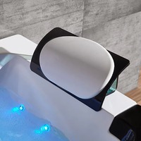 Baignoire de massage autoportante de luxe en acrylique pour hôtel, avec hydromassage et massage à air, lumières LED, design moderne
