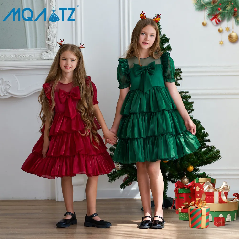 MQATZ New Arrivals Verão Bebê Menina Princesa Crianças Aniversário Festa Vestido De Noiva Crianças Layered Boutique Pouco E Idade Média D