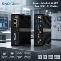 Mini PC Industrial Sin Ventilador Sharerdp, Directo de Fábrica, Intel Core I3 de 10.ª Generación 10110U, Doble LAN Gigabit, 2 COM, Nano Caja para Monitor