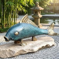 Figurine de poisson Koi en bronze coulé à la cire perdue, logo personnalisé, sculpture 3D sur mesure pour hôtels de luxe, jardins, galeries