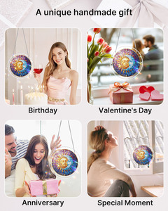 Puzzle Mystique en Vitrail Soleil et Lune, Cadeau Bohème Personnalisé en Gros, Décoration Artistique Directe Usine pour Balcon et Salon - Product Image 6
