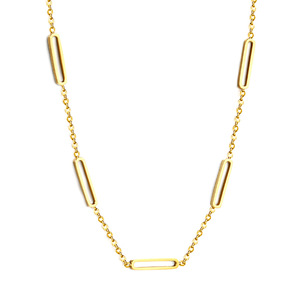 Collar con colgante de estrella de acero inoxidable chapado en oro, 43 + 5 cm, amuleto de la suerte para mujer, regalo de joyería de moda - Product Image 5