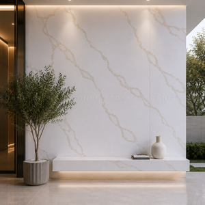 Spaces intérieurs ouverts, marbre Calacatta Bali, grand format, pierre naturelle avec veinage spectaculaire pour une décoration murale saisissante - Product Image 4