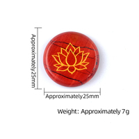Rond Gravé Lotus Inquiétude Pouce Pierre Roche Quartz Agate Énergie Chakra Méditation Guérison Cristal Yoga