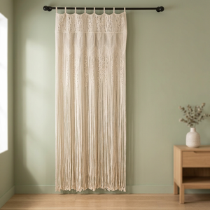 Rideau en macramé bohème fait main et personnalisable, teint en fil, motif vague, octogonal, occultant total, pour porte ou plafond, idéal comme toile de fond de mariage - Product Image 3