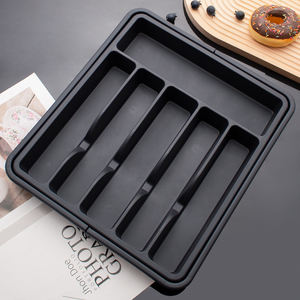 Organisateur de tiroir de cuisine extensible, organiseur d'argenterie, plateau à ustensiles en plastique PP, organiseur de couverts réglable - Product Image 2